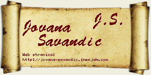 Jovana Savandić vizit kartica